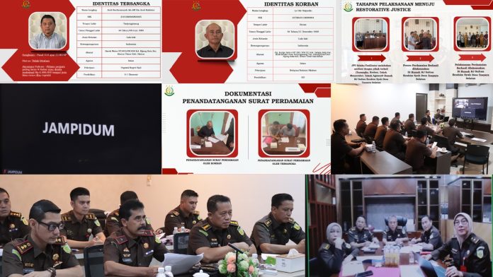 Wakil Kepala Kejaksaan Tinggi (Kejati) Kepulauan Riau, Sufari, didampingi Asisten Bidang Intelijen (Aspotik) Kejati Kepri, Bayu Pramesti dan Kasi Oharda Marthyn Luther, serta Kajari Bintan Andy Sasongko, beserta jajaran Pidum, telah melaksanakan ekspose permohonan penghentian penuntutan berdasarkan Keadilan Restoratif dalam perkara pencemaran nama baik secara virtual di hadapan Jaksa Agung Muda Tindak Pidana Umum Kejaksaan Agung RI, Prof. Dr. Asep Nana Mulyana, beserta jajaran, Senin, (17/2/2025). F, Kejati Kepri