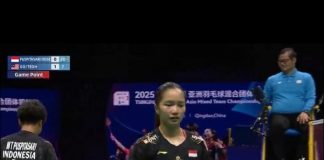 Tim Bulutangkis Indonesia Juara Grup B di Badminton Asia Mixed Team Championships 2025 Indonesia memastikan diri keluar sebagai juara grup B pada Badminton Asia Mixed Team Championships 2025 setelah menumbangkan Malaysia dengan skor 3-2 dalam pertandingan kualifikasi grup B, Kamis (13/2/2025) f, Tangkapan layar