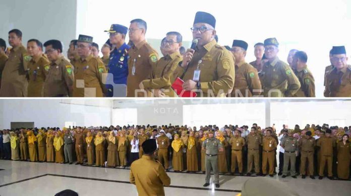 Pemerintah Kota Tanjungpinang menggelar apel bersama pasca-libur nasional dan cuti bersama Hari Raya Idul Fitri 1446 Hijriah pada Selasa, 8 April 2025. F, Diskominfo Tanjungpinang
