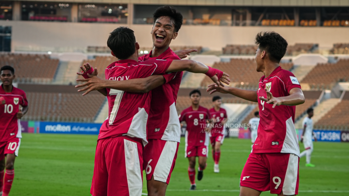 Timnas U-17 Indonesia kemenangan telak 4-1 atas Yaman U-17 pada laga kedua penyisihan Grup C yang digelar di Stadion Prince Abdullah Al Faisal Sports City, Jeddah, Arab Saudi, Senin (7/4).f, pssi